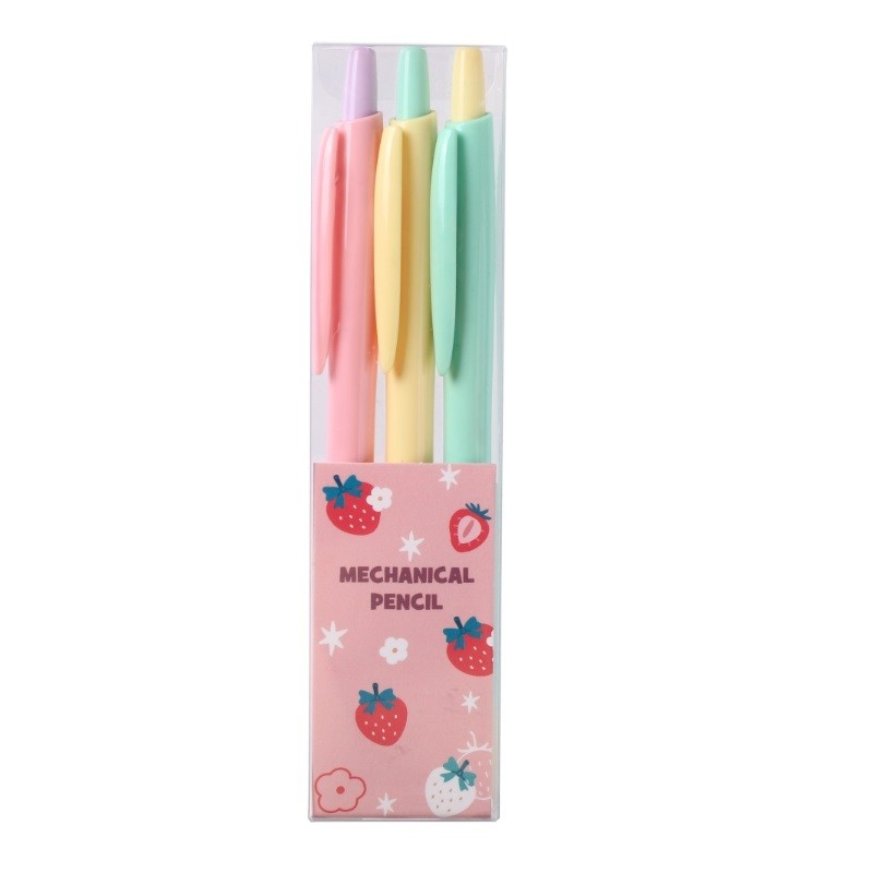 ME.STYLE ดินสอกด STRAWBERRY คละสี 0.7มม. (3ด้าม/แพ็ค)