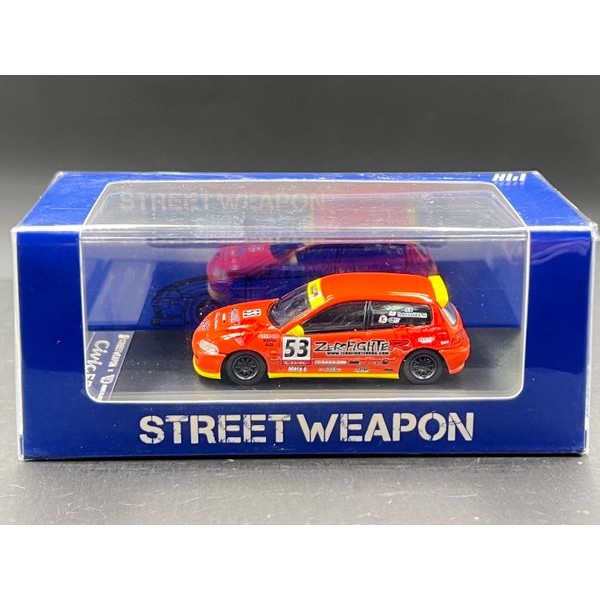 Street Weapon 1:64   EG6 diecast model : orange ZeroFighte