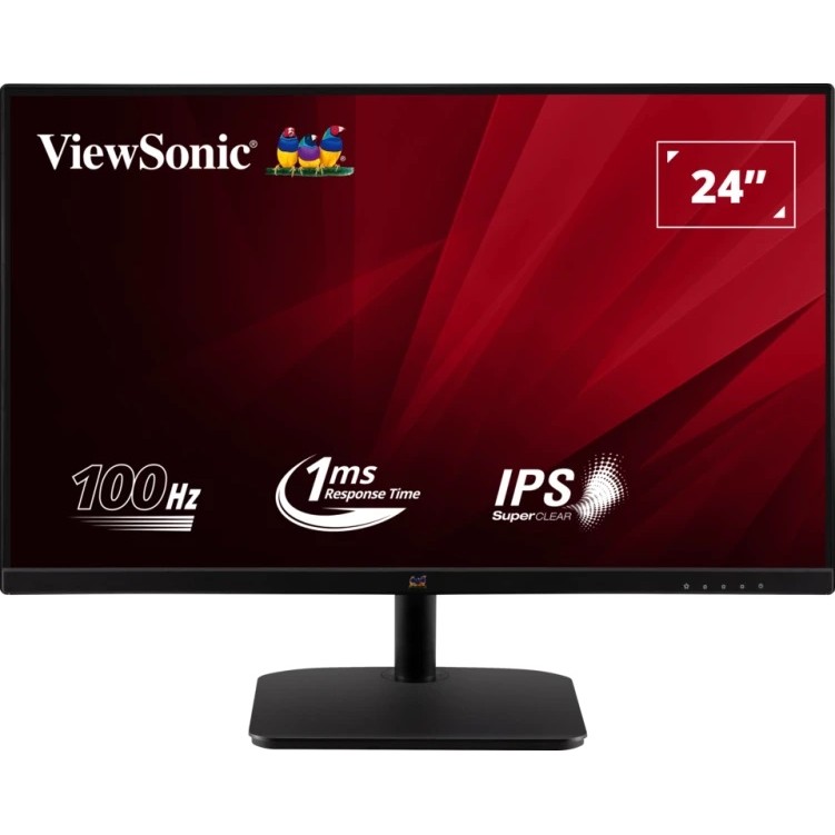 ViewSonic VA2432-H-100Hz IPS 23.8" FHD (100hz Frameless Design, VGA, HDMI, DisplayPort, Eye Care) ปร