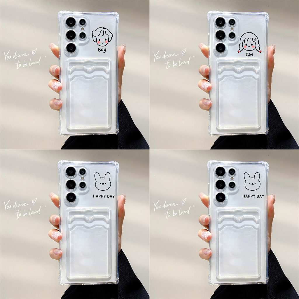 Soft ช่องใส่บัตร เคสทรศัพท์ For Vivo Y17S Y20 Y21 2021 Y22 Y36 Y02S Y15 Y100 Y03 Y16 Y11 Y12 V30 Pro 4G 5G กันกระแทก สาว