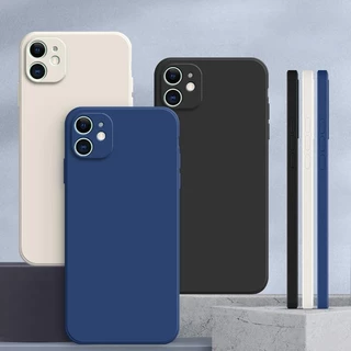 เคส iPhone 11 สีทึบ iPhone 12 เคสซิลิโคนป้องกันการตกสีธรรมดาเรียบง่าย YT