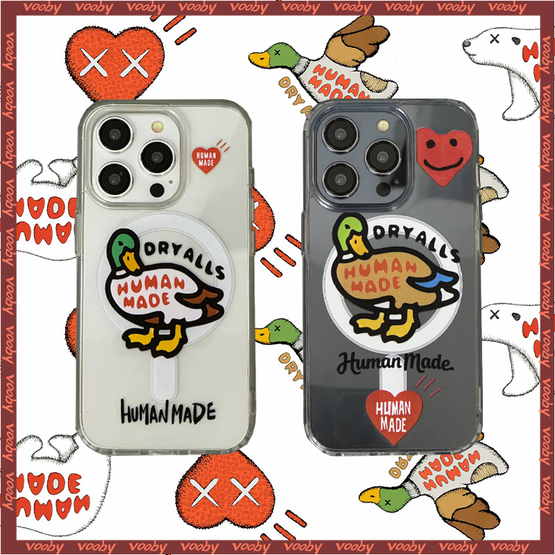 HUMAN MADE คลาสสิกเป็ดป้ายLucencyแม่เหล็กเคสโทรศัพท์เหมาะสําหรับIPhone17 17AIR 16 16P 16PM 16Plus 15 15Pro 15ProMax 14PM 14P 13 13P 13PM 12 12PM 11 11P 11P 11PM XR MAX 7Plus