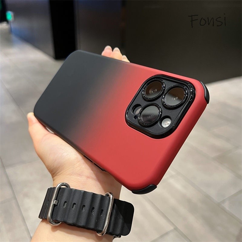 เคสซิลิโคนนิ่ม ไล่โทนสี สี่มุม กันตก สําหรับ iPhone11 iPhone1615promax 14 13pro 12promax