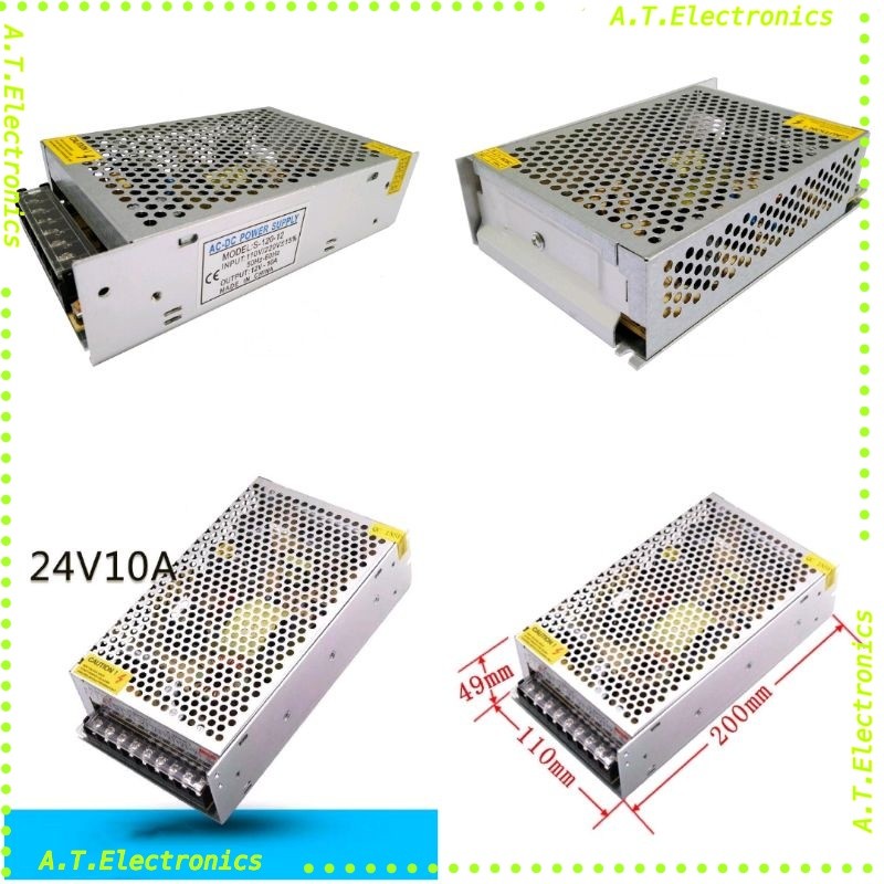 Switching Power Supply สวิตชิ่งเพาเวอร์ซัพพลาย 24V 10A 240W(Silver) สวิตชิ่ง 24V 10A 240W