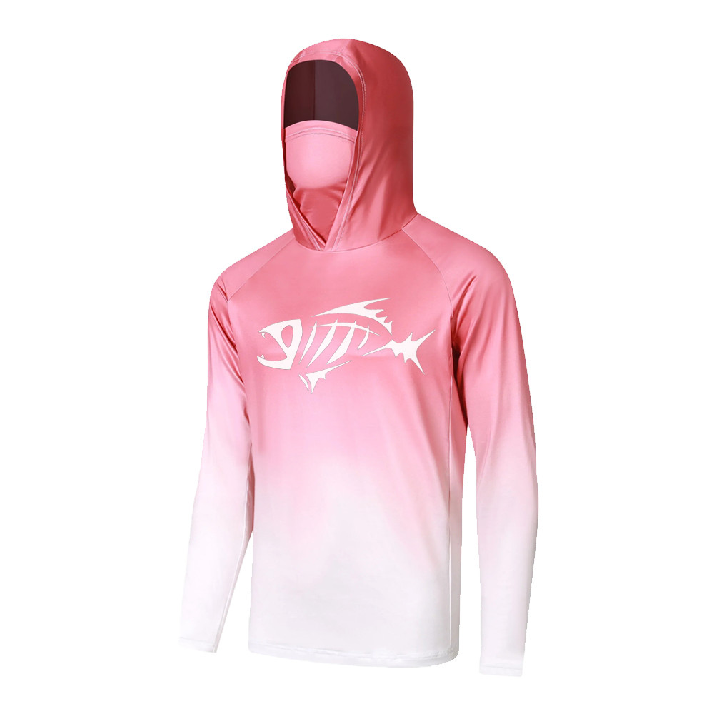 ใหม่หน้ากากhoodiesไล่โทนสีตกปลาเสื้อผ้าuv UPF50+ ป้องกันแสงแดดเดินป่าตั้งแคมป์