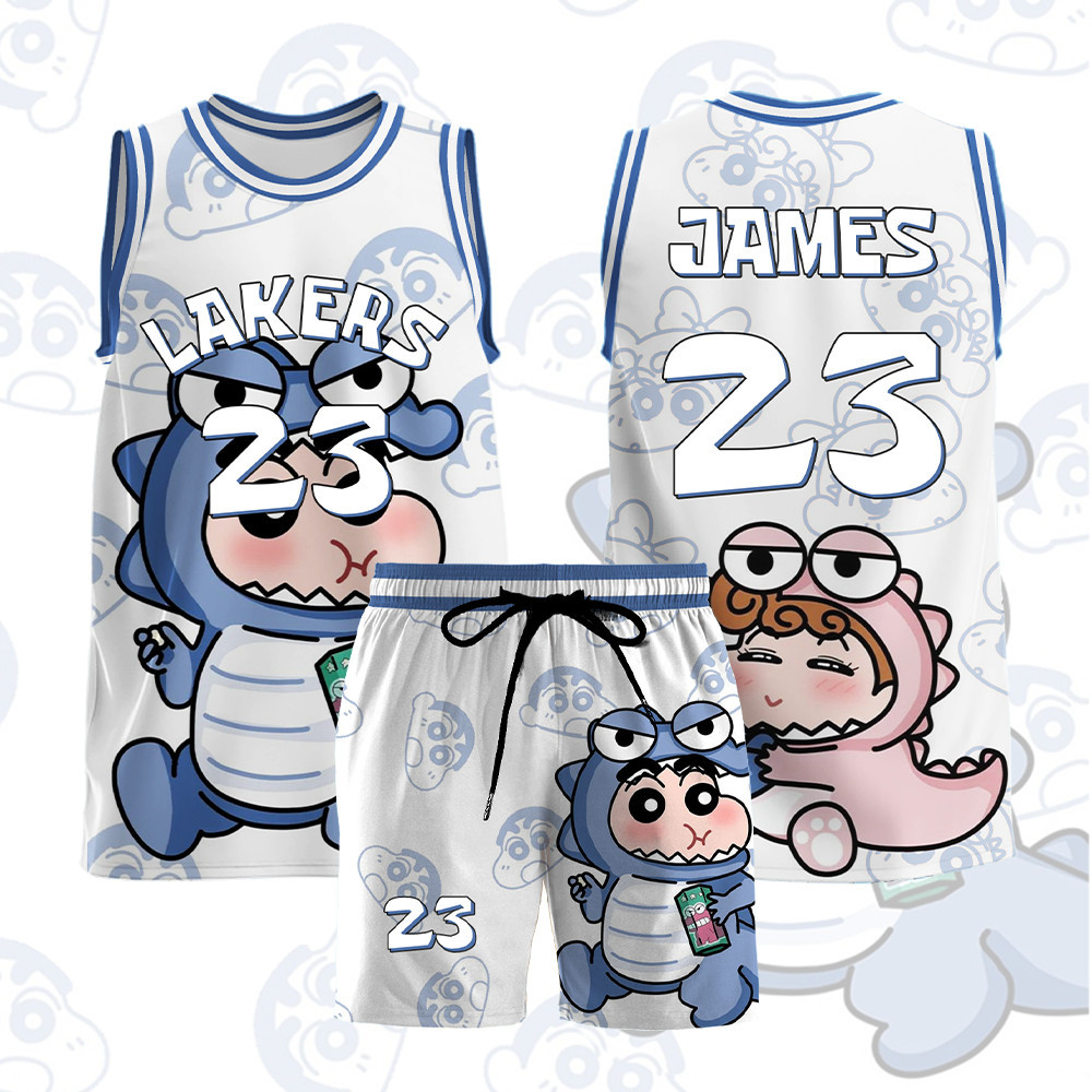 เสื้อบาสเก็ตบอลอนิเมะ Crayon Shin-chan กีฬากลางแจ้ง (ผู้ใหญ่และเด็ก)100-5XL