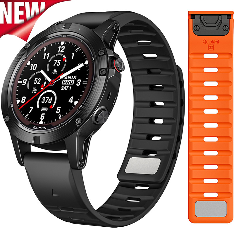 22 มม.26 มม.Quickfit สายรัดแม่เหล็กสําหรับ Garmin Fenix 8 7X 6X 5X Plus 3HR EPIX TwoTone สายรัดซิลิโคนสําหรับ Fenix 6 7 5 955 EPIX Watchband