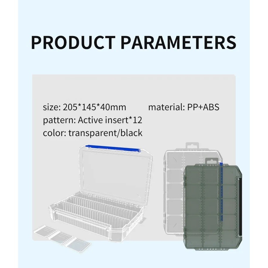 Superstar BX-08 กล่องด้านเดียวสามช่องกล่องเหยื่อตกปลาอุปกรณ์เสริม Lure Minnow โลหะ jig Tamiya VS-301