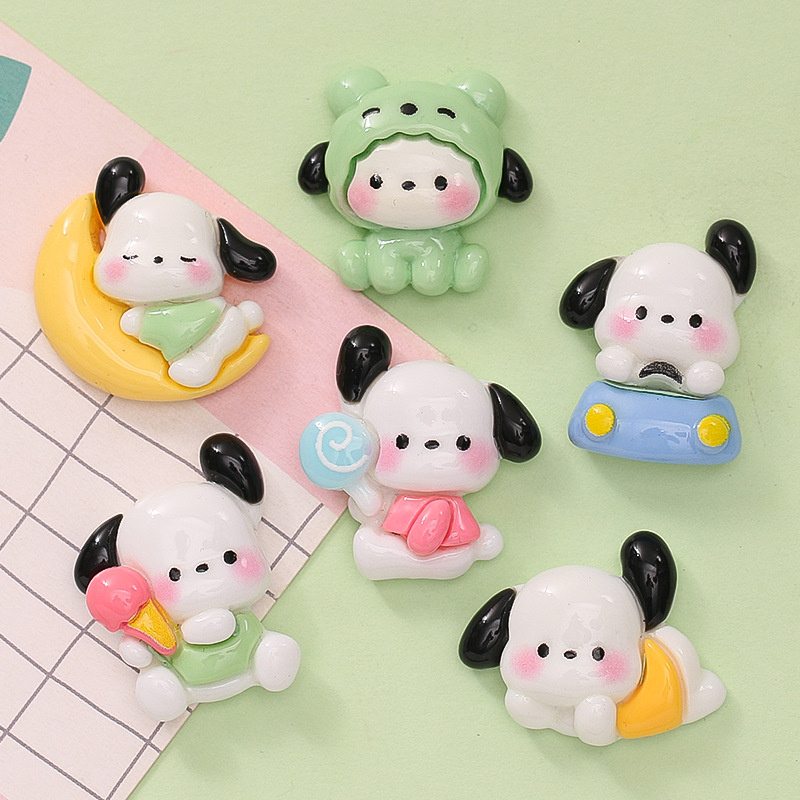 ชุด10ชิ้นในสต็อก Sanrio Parcha สุนัขน่ารักการ์ตูนลูกสุนัขอมยิ้ม DIY ครีมกาวกุญแจเคสโทรศัพท์หัวเข็มขัดรองเท้ากิ๊บติดผมอุปกรณ์เครื่องประดับเรซิ่น