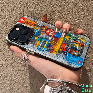 บล็อก ของเล่น Mario breakout เกม เคส iPhone 16 15 14 13 12 เคสไอโฟน11 Pro Max เคสไอโฟน XR X XS 7 8 Plus กรณีโทรศัพท์เย็น