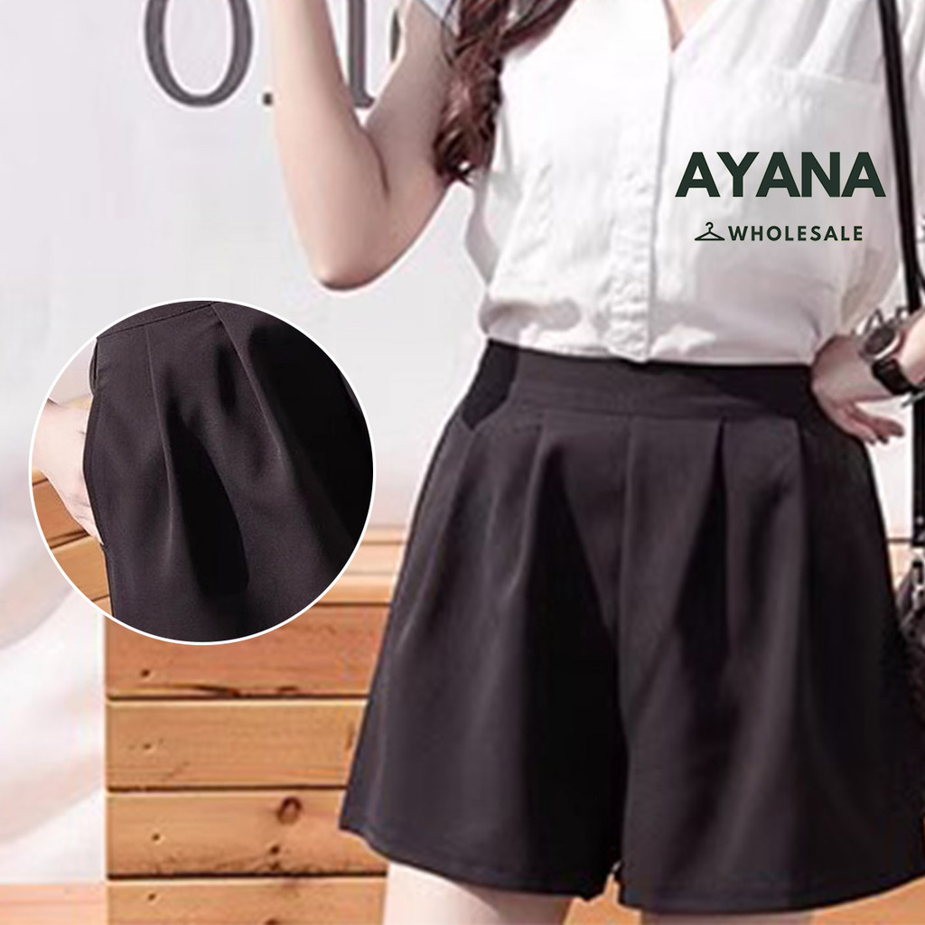 กางเกงขาสั้นหญิง สวมใส่สบาย เอวสูง