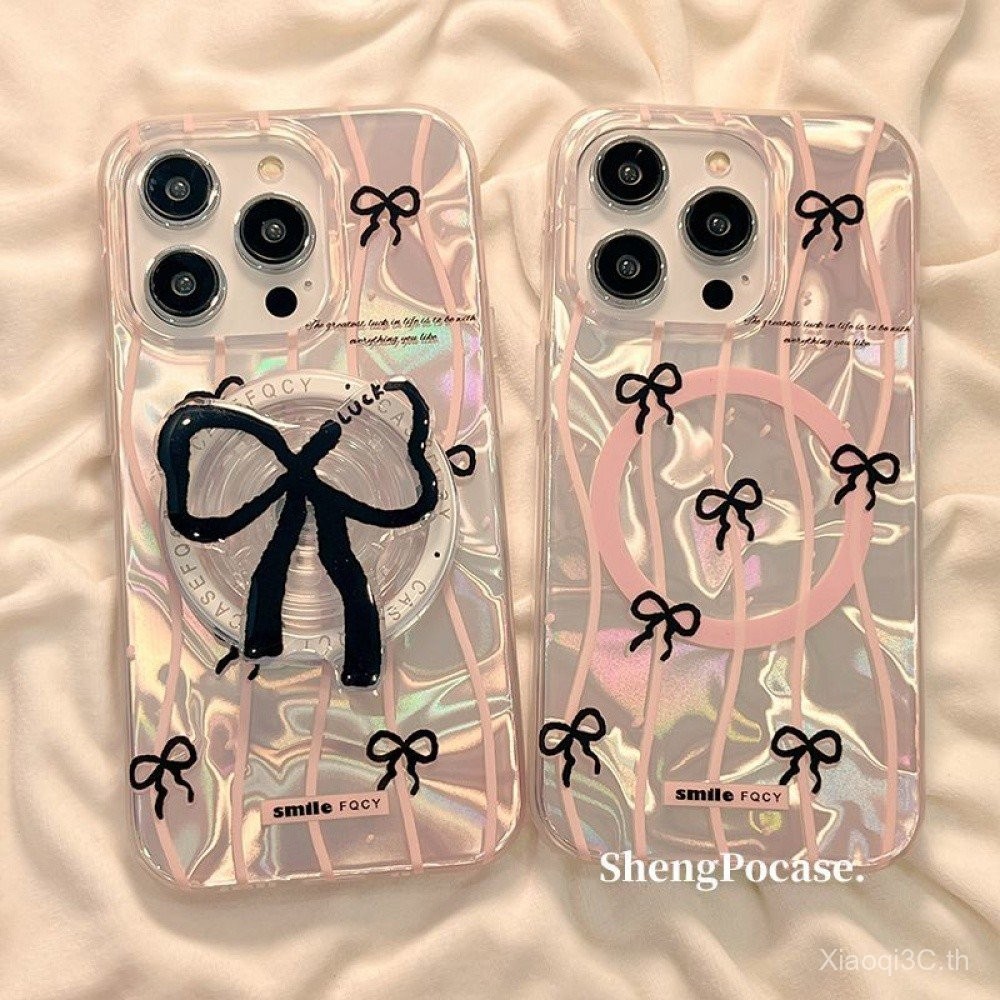 เคสโทรศัพท์สำหรับ iPhone 7 8 x XS XR xsmax 11 12 13 14 15 16 Pro Max PLUS น้ำลูกฟูกผีเสื้อตัวยึดแม่เหล็กเคสนิ่มกันกระแทกเคสป้องกันเคสแม่เหล็ก93vw