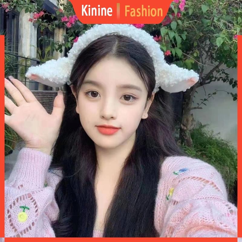 Kin Plush Anti-slip Wash Face Headband การ์ตูน Lamb Lolita แต่งหน้าน่ารัก Photo Prop