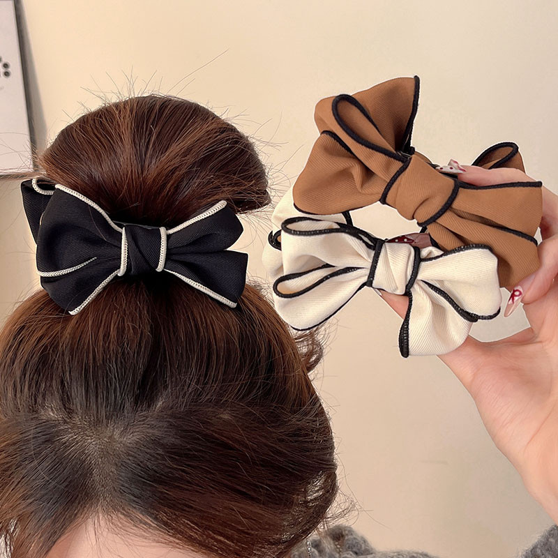 2026 High-End Feel Black Bow Grab Clip แฟชั่นเกาหลีเครื่องประดับผมสุภาพสตรี