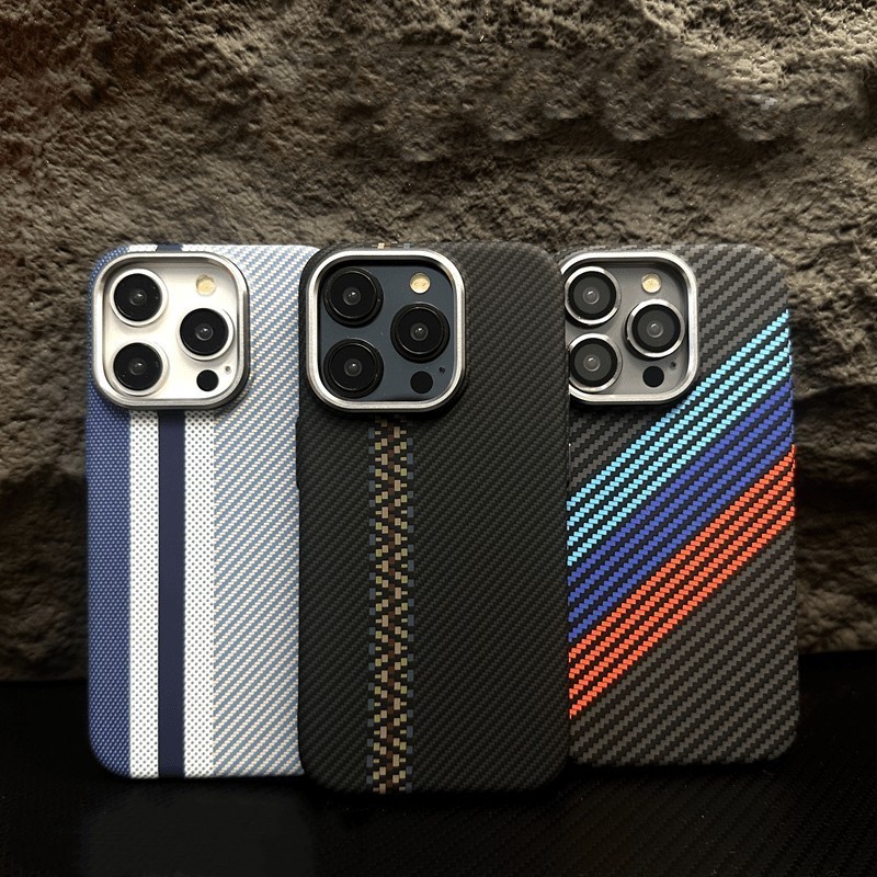 【เคสพีซีคาร์บอนไฟเบอร์/สีแดง】กรณี เข้ากันได้กับ iphone 12 13 14 15 16 Pro Max case