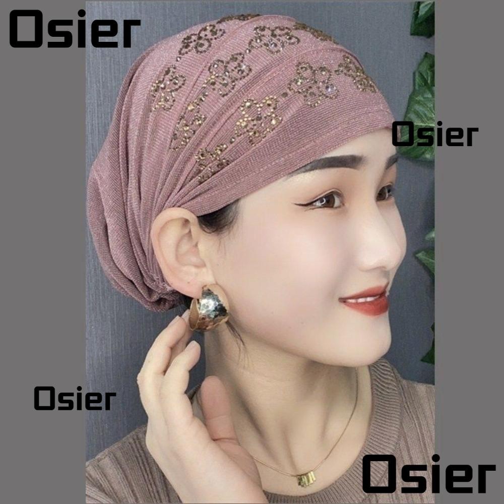 Osier1 หมวกคาดศีรษะ, ผ้าโพกหัวคลุมทั้งหมดอินเทรนด์, ขายร้อนปกผมสีขาวยืดหยุ่นลูกไม้ปักหมวกหลังคลอดผู้หญิง