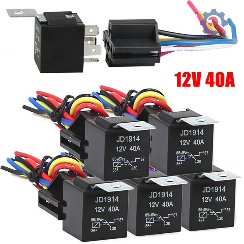 [GE] รีเลย์ยานยนต์กันน้ํา 12V 5Pin 40A รีเลย์รถยนต์ 12V 5Pin พร้อมรีเลย์ซ็อกเก็ต TH