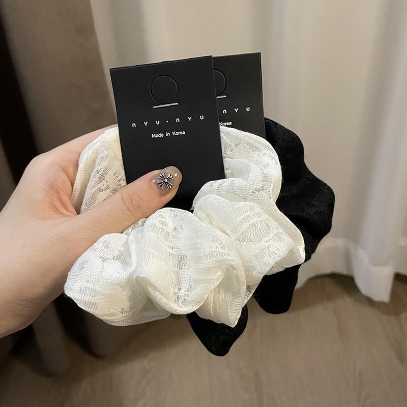 การออกแบบที่เรียบง่ายลูกไม้ขนาดใหญ่ผมหางม้าผมแหวนหัวเชือกผูกผม ยางรัดผม