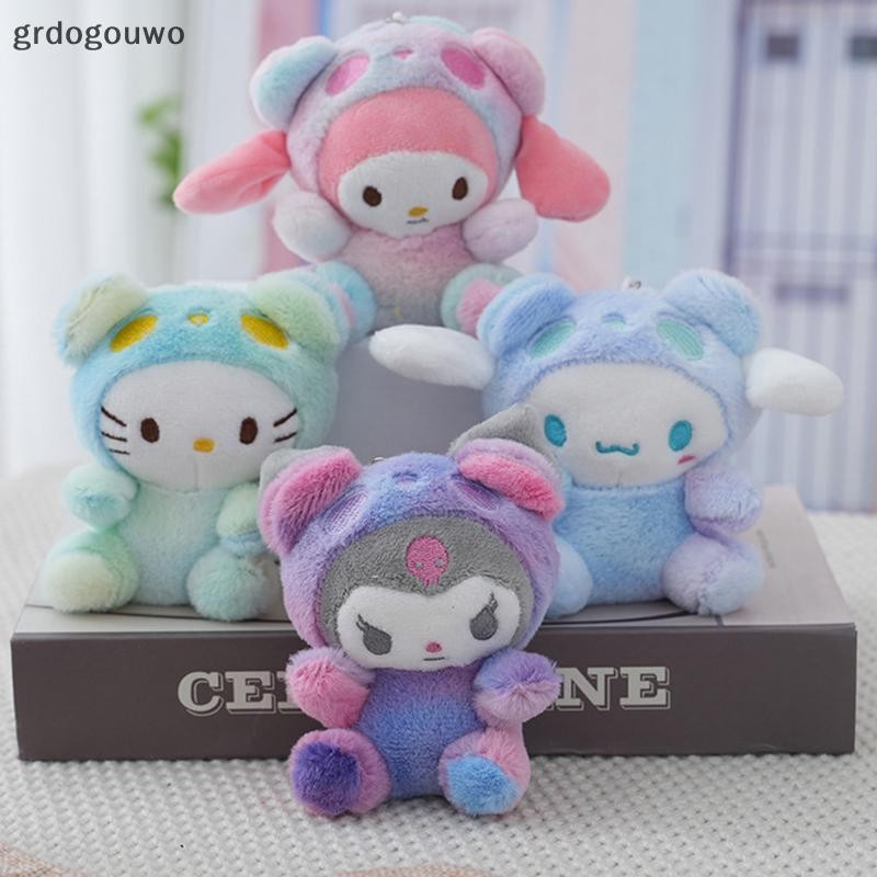 Grdog Tie Dye Sanrio การ์ตูนตุ๊กตาของเล่นน่ารัก Kuromi Hello Kitty My Melody Cinnamoroll ตุ๊กตาตุ๊กตาพวงกุญแจจี้คู่ของขวัญ th