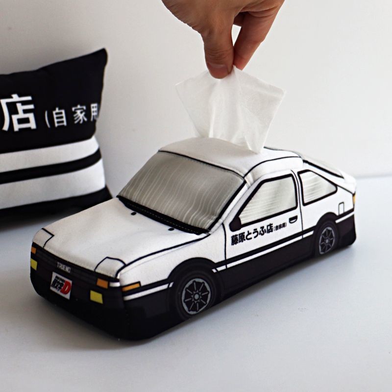 Initial D Fujiwara Tofu Shop กล่องทิชชู่ในครัวเรือนกล่องที่เท้าแขนรถกล่องกระดาษ Desktop Storage อุปกรณ์ตกแต่ง