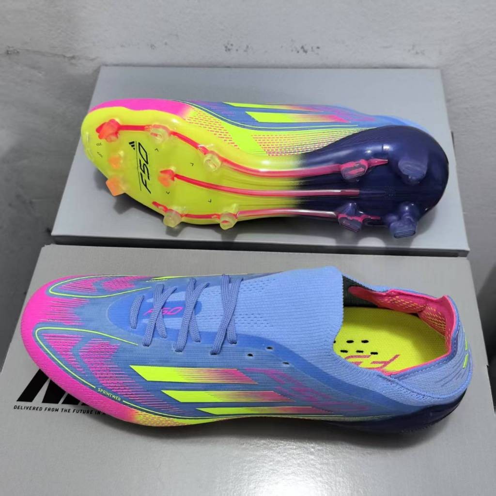 F50 Elite FG 39-45 รองเท้าฟุตบอลถักกลางแจ้งสําหรับผู้ชายรองเท้าฟุตบอลกันลื่นและทนต่อการสึกหรอ A-4444