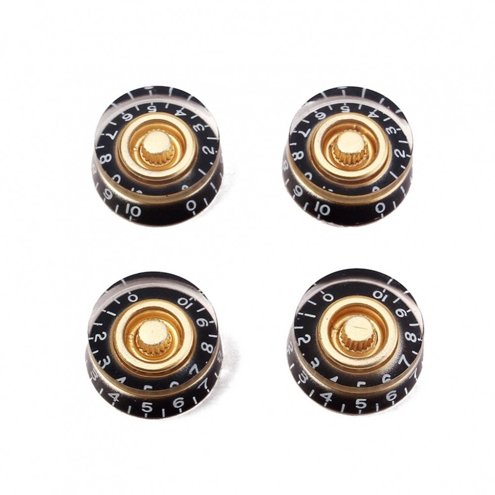COLORFUL~Black Gold Guitar Speed Control Knobs Volume Tone Knob For Les Paul4PCS