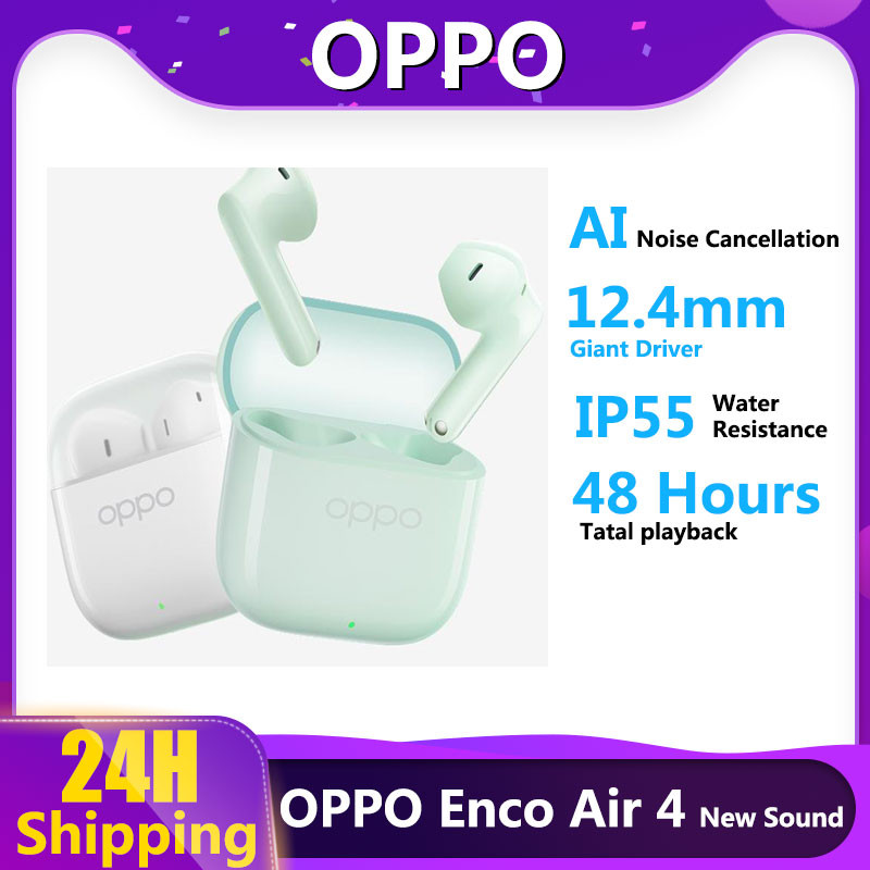 OPPO Enco Air 4 รุ่นเสียงใหม่หูฟังไร้สายบลูทูธหูฟัง 54H เวลาเล่น 12.4 มม.บลูทูธ 5.4 IP55
