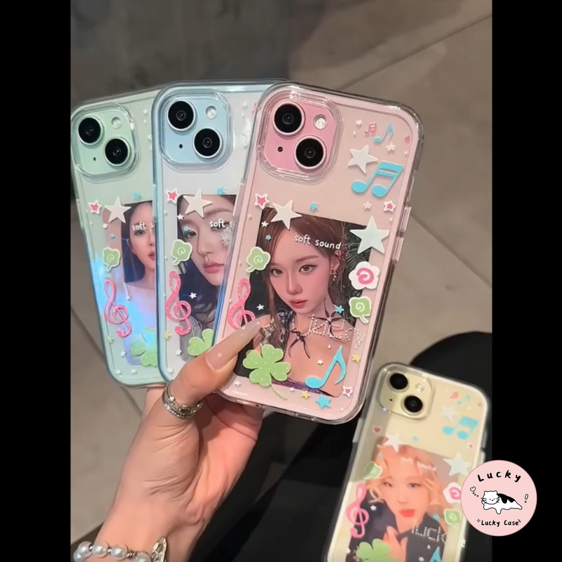 เคสไอโฟน11 โน๊ตเพลงดาวโคลเวอร์น่ารักนุ่มนวล สำหรับ IPhone 16 11 15 13 14 12 Pro Max 13 12 16 14 15 Pro 16 14 15 Plus