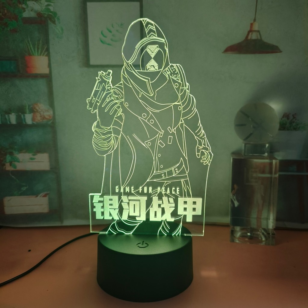 M สินค้า Peace Elite Galaxy Warrior Gaming Room แชสซีตกแต่งตกแต่งส่งเพื่อนของขวัญวันเกิด 3D Night Li