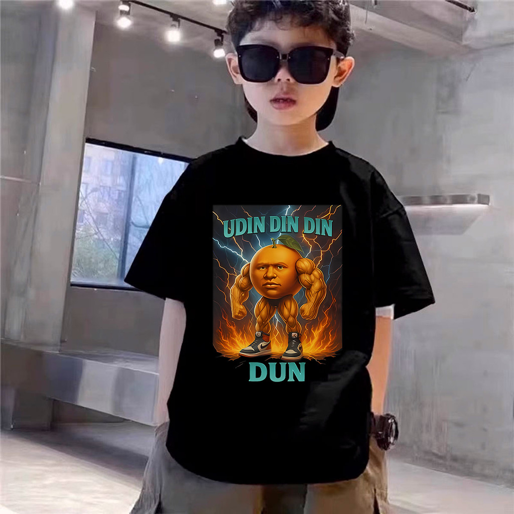 เสื้อเด็กสำหรับ Udin Din Din Dun ตลกอิตาลี Brainrot ยอดยูนิเซ็กส์
