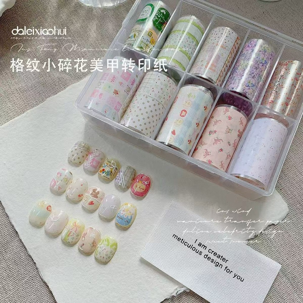 2025 สไตล์ใหม่ Starry Sky มือวาด Graffiti สไตล์กระดาษถ่ายโอนเล็บกระดาษ ins สไตล์น่ารักการ์ตูน kitty สติกเกอร์