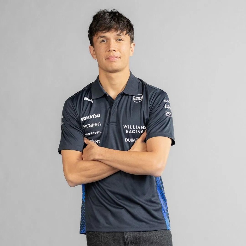 2025 new f1 racing suit, summer short-sleeved lapel POLO shirt, Williams team uniform, quick-drying 