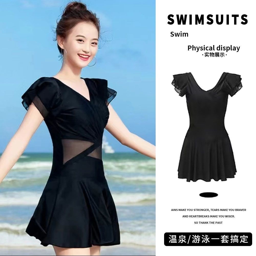 XUWEN กรกฎาคมชุดผมตรงลูกไม้ชุดว่ายน้ําชิ้นเดียว 2025 ฤดูร้อน ins อารมณ์แฟชั่นเซ็กซี่ Slim-fit ฝาครอบ