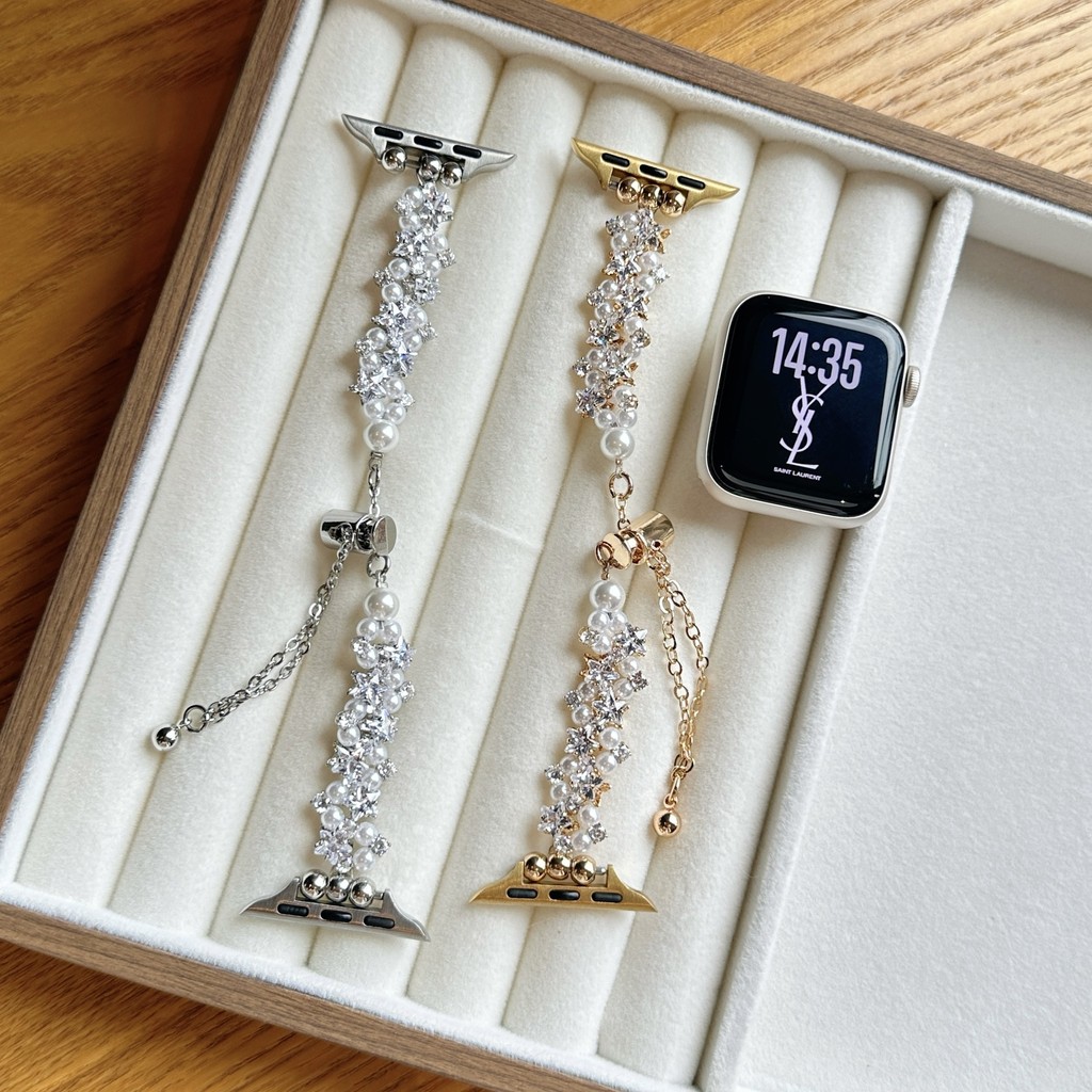 สายสร้อยข้อมือโลหะเพทายดาวเหมาะสําหรับ Apple Watch iwatch10th Generation987654อัลตร้า/ซี