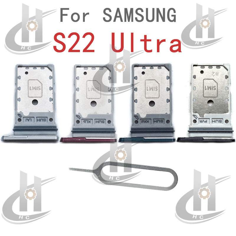 สําหรับ Samsung Galaxy S22 Ultra Sim ถาดการ์ดผู้ถือการ์ด Reader SD Slot อะแดปเตอร์อะไหล่
