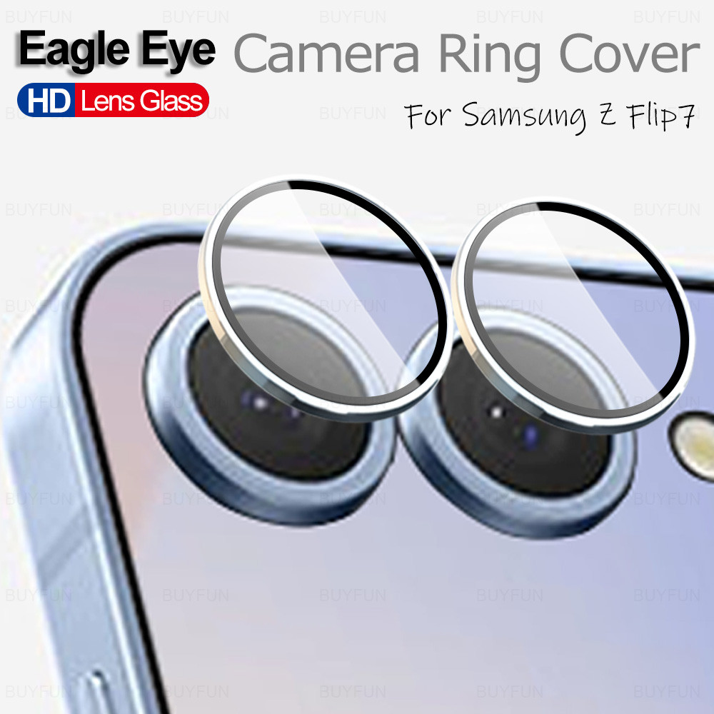 เลนส์แหวนสําหรับ Samsung Z Flip 7 5G Samsung Zflip Flip7 2025 2 ชิ้น/1 ชุด Samsing Zflip7 Eagle Eye โลหะกล้อง Protector