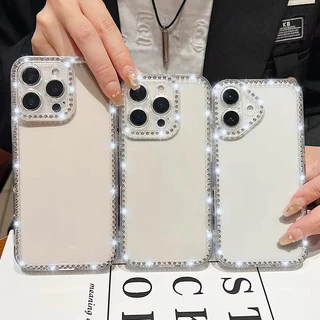 เคสโทรศัพท์ For iPhone 13 11 17 16 pro max Case Air For iPhone 15 14 12 13 pro max เพชร แวววาว เคสโทรศัพท์ แฟชั่น INS