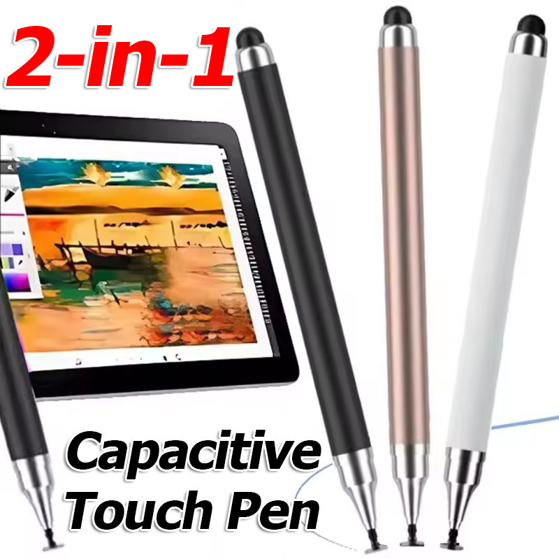 ปากกาสไตลัส Dual Tip แบบสากล 2-in-1 / ดินสอเขียนแบบ Capacitive Touch Pencil