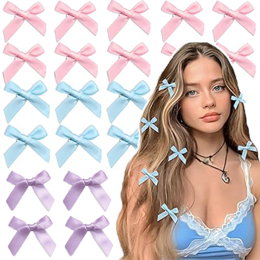 Mini Bowknot Clips สไตล์เกาหลี 8 ชิ้น สำหรับผม แบบ Y2K ริบบิ้น