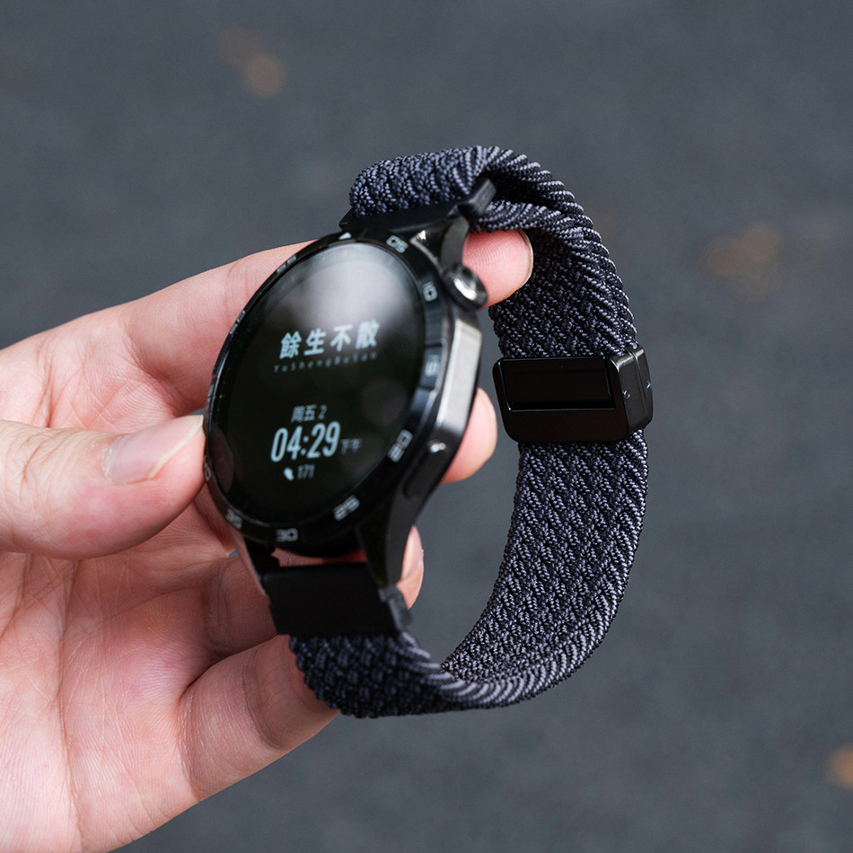 สายรัดข้อมือไนลอนถัก 22 มม.เหมาะสําหรับนาฬิกา Huawei gt6/gt5/gt4/gt3/gt6pro 46 มม.กีฬาหัวเข็มขัดแม่เหล็ก watch5/4PRO สาย 20mm18mm
