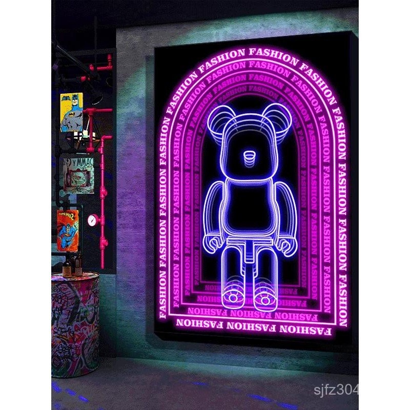 Melaleuca รุนแรงหมี KAWS Gaming Hall ภาพวาด Luminous Street สวมใส่ Sesame Street กระจก Abyss KTV บาร