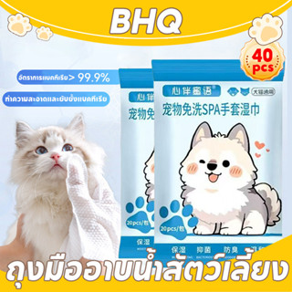 BHQ ถุงมือทำความสะอาดสัตว์เลี้ยง ถุงมืออาบน้ำสัตว์เลี้ยง ทิช…