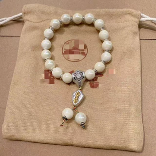 สร้อยข้อมือพอร์ซเลนสีเทา แบบหยงเป่ยจิง สไตล์วัดวัง เครื่องประดับวัฒนธรรม