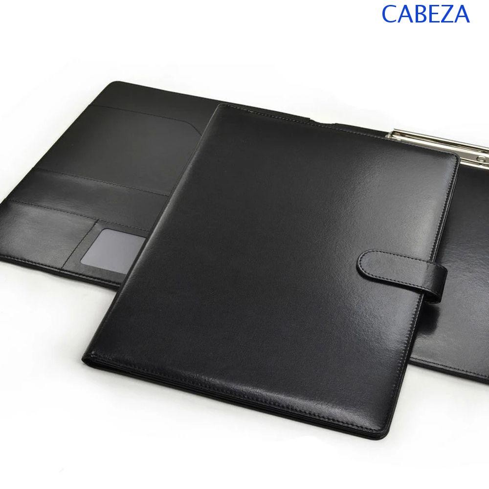 CABEZA A4 โฟลเดอร์คลิปบอร์ดโฟลเดอร์แฟ้มสัญญาแผ่นเขียนหนัง PU กระเป๋าเอกสารเครื่องเขียนผู้ถือบัตรธุรกิจโฟลเดอร์ธุรกิจ