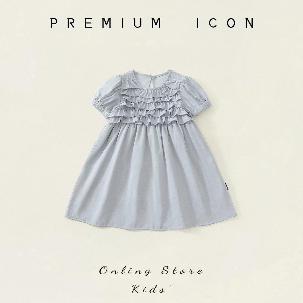 Hania kids -  เดรสระบายเด็กผู้หญิงสีฟ้าอ่อนดั่งปุยเมฆ  K5125637