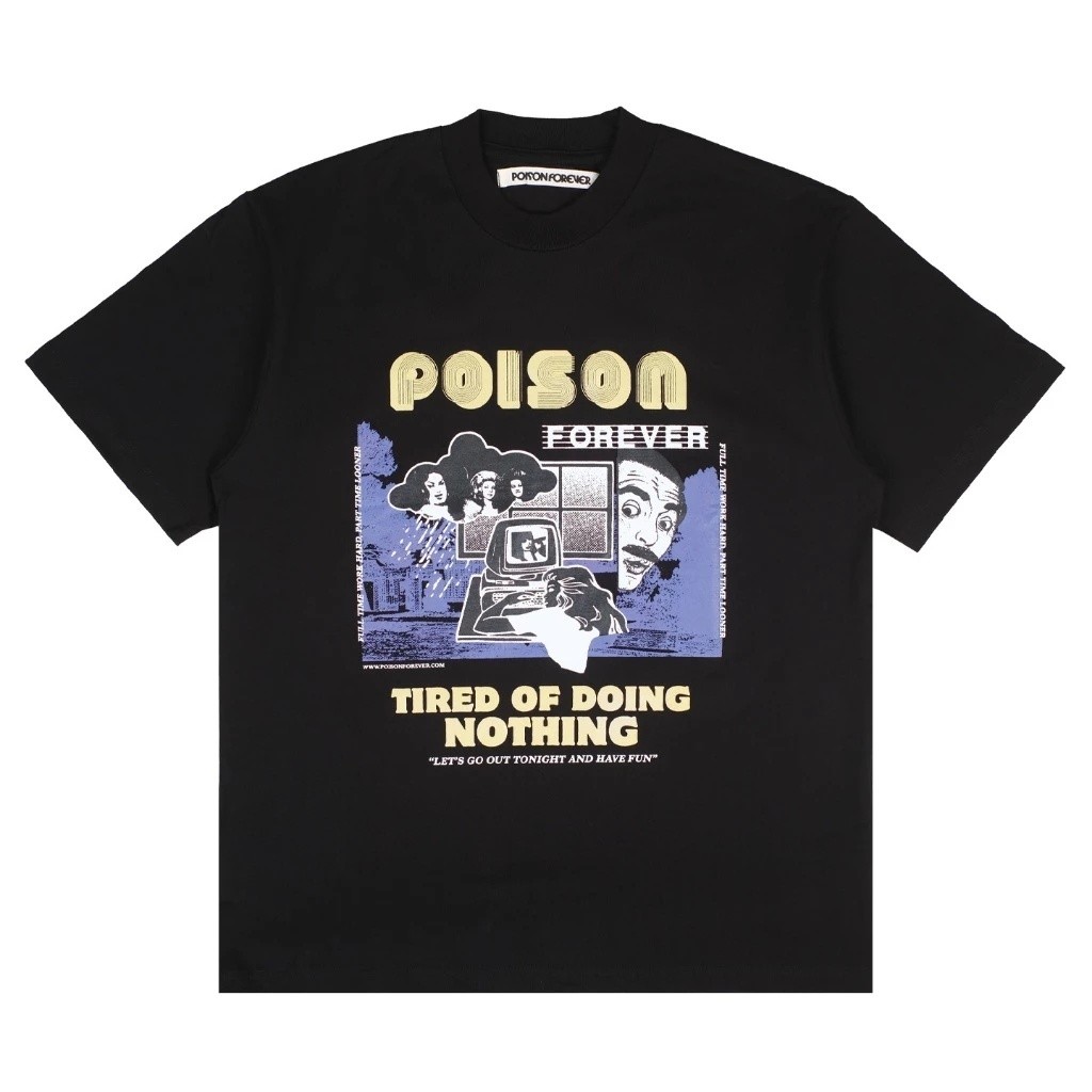 POISON FOREVER NOTHING เสื้อยืดสีดํา