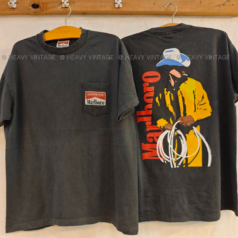 Marlboro CowBoy Bio washed tag Marlboro เสื้อวินเทจ เสื้อโปรโมท heavy vintage shirt