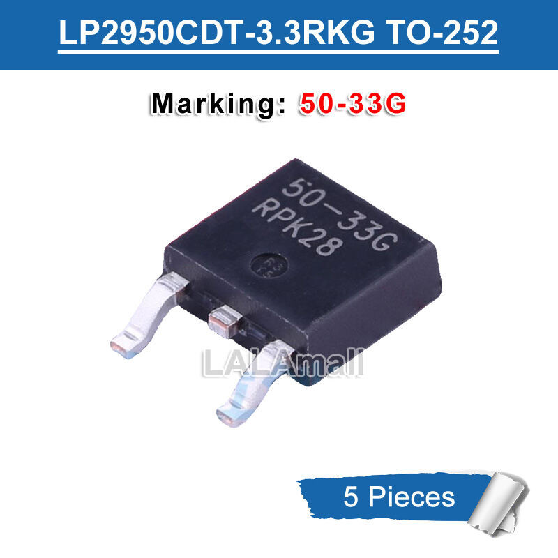 5pcs 50-33G TO-252 LP2950CDT-3.3RKG TO252 SMD 3.3 V/100mA Low Power Low Dropout แรงดันไฟฟ้าชิปใหม่ I
