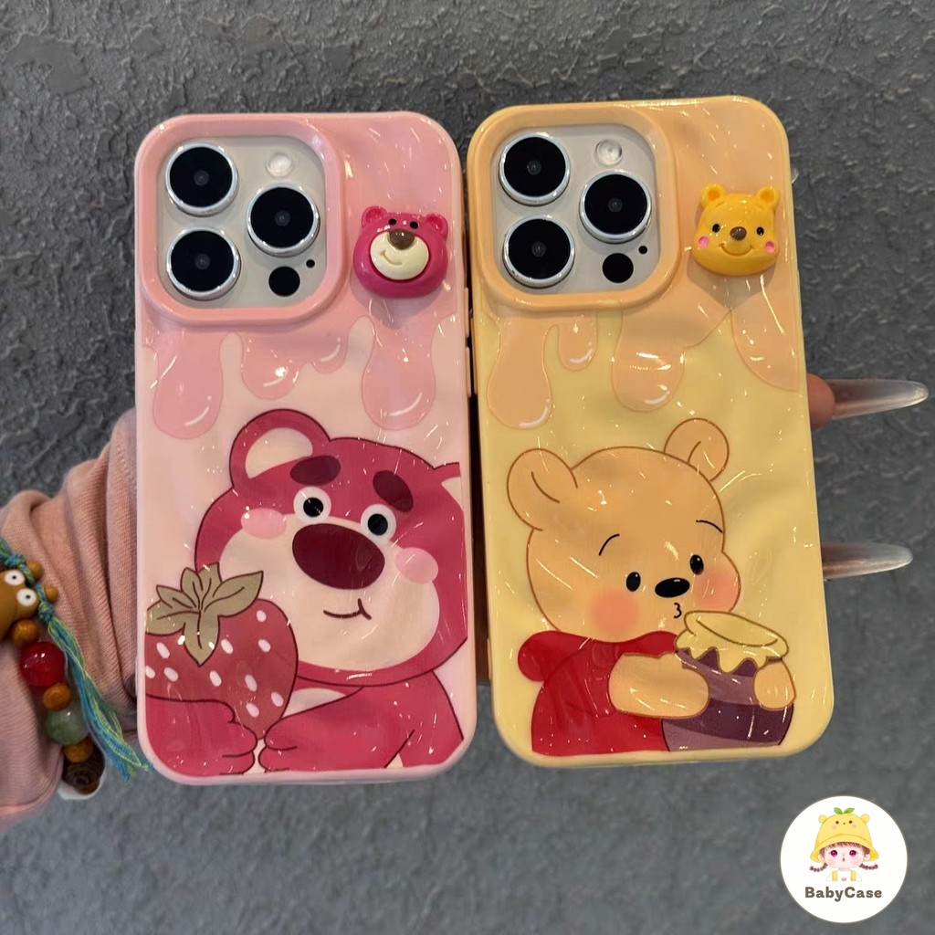 เคสไอโฟน 11 สำหรับ iPhone 15 13 16 11 14 12 Pro Max 15 14 16 6 6S Plus XR X XS ปกการ์ตูนล็อตโซ่วินนี่เดอะพูห์สุดน่ารัก - รูปที่ 7
