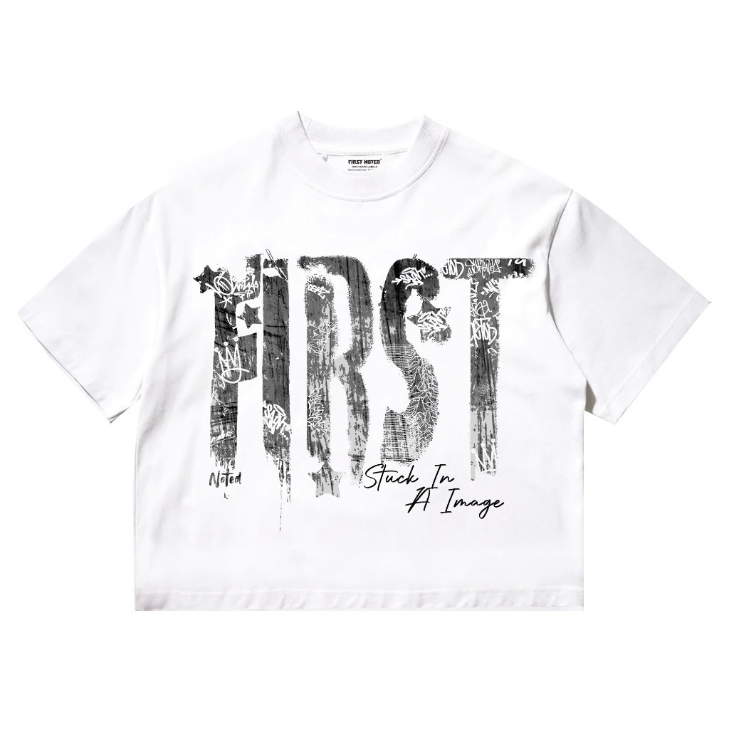 [BS] เสื้อยืด BOXY 24s | STACK STACK STACK | ขาวขาว | โอเวอร์ไซส์โอเวอร์ไซส์